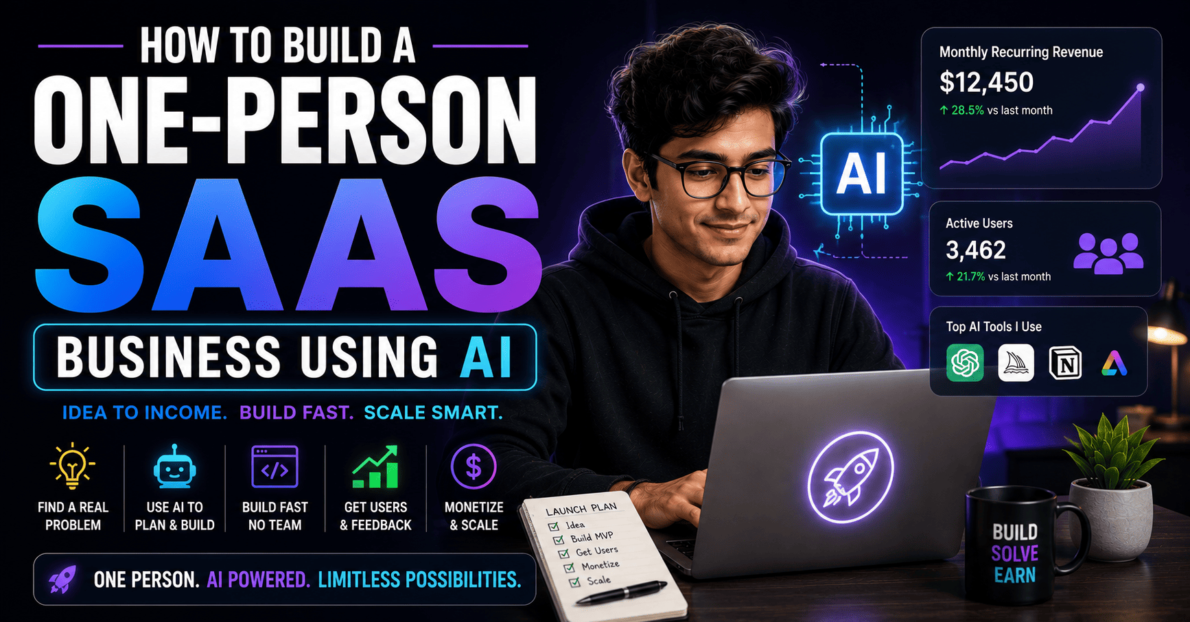 How to Build a One-Person SaaS Business Using AI
